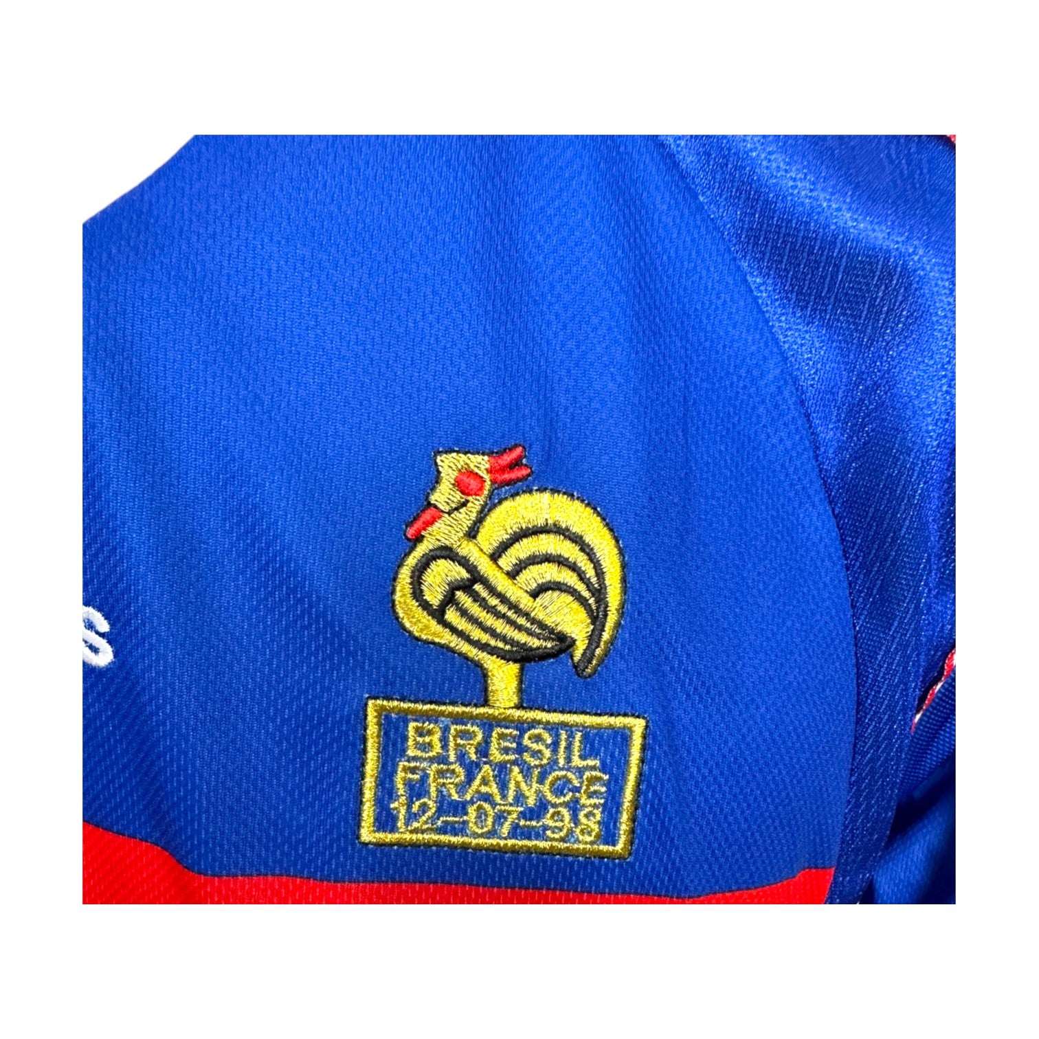 Dettaglio patch ricamata Bresil France 12-07-98 maglia Francia 1998 replica