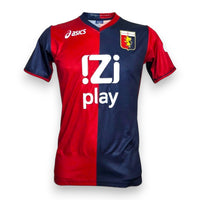 Maglia Genoa Home 2010/11 Asics rossoblù con sponsor iZiplay e colletto a V – fronte