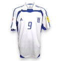 Maglia Grecia Home 2004 Charisteas numero 9 – Adidas – patch UEFA Euro 2004 bianca dettagli blu – condizioni Very Good