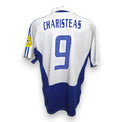 Retro maglia Grecia Home 2004 Charisteas numero 9 – Adidas Euro 2004 – patch UEFA Fair Play