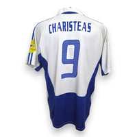 Retro maglia Grecia Home 2004 Charisteas numero 9 – Adidas Euro 2004 – patch UEFA Fair Play