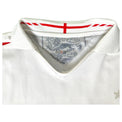 Interno colletto con tre leoni stampati X-Static – maglia Inghilterra Home 2005/07 Umbro Vintage