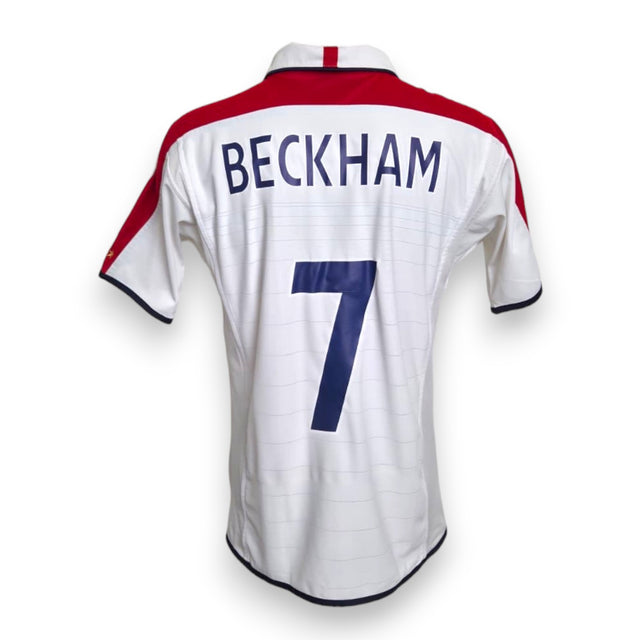 Retro maglia Inghilterra 2003-05 numero 7 Beckham Vintage Umbro – nome e numero replica stile commerciale