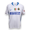 Maglia Inter Away 2006-07 Nike bianca – sponsor Pirelli – scudetto tricolore campioni d'Italia – stemma Inter – condizioni Good