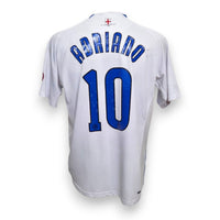 Retro maglia Inter Away 2006-07 numero 10 Adriano – nameset blu usurato dal tempo con macchie – croce di San Giorgio sul colletto