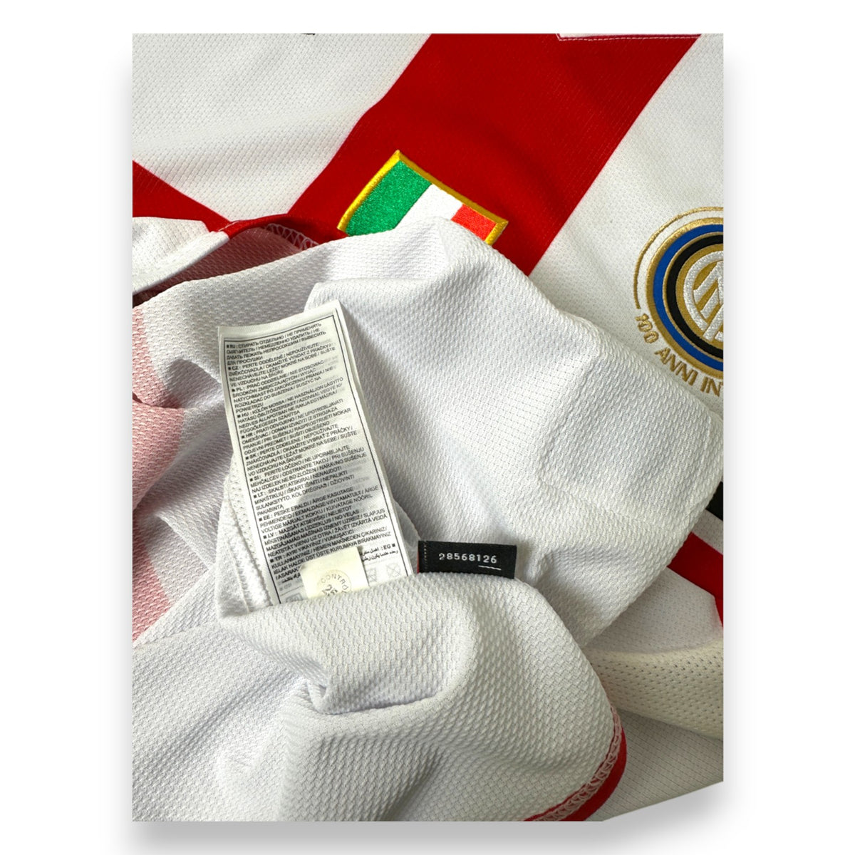 Etichette interne con codice identificativo – maglia Inter Away 2007/08 Nike originale