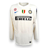 Maglia Inter Away Dragon 2010-11 Cristian Chivu Player Issued maniche lunghe – Nike Pirelli – scudetto tricolore + coccarda Coppa Italia – condizioni Excellent