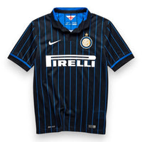 Maglia Inter Home 2014-15 Nike nera con righine blu – sponsor Pirelli bianco – colletto sartoriale – condizioni Excellent