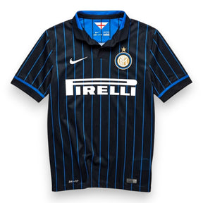 Maglia Inter Home 2014-15 Nike nera con righine blu – sponsor Pirelli bianco – colletto sartoriale – condizioni Excellent