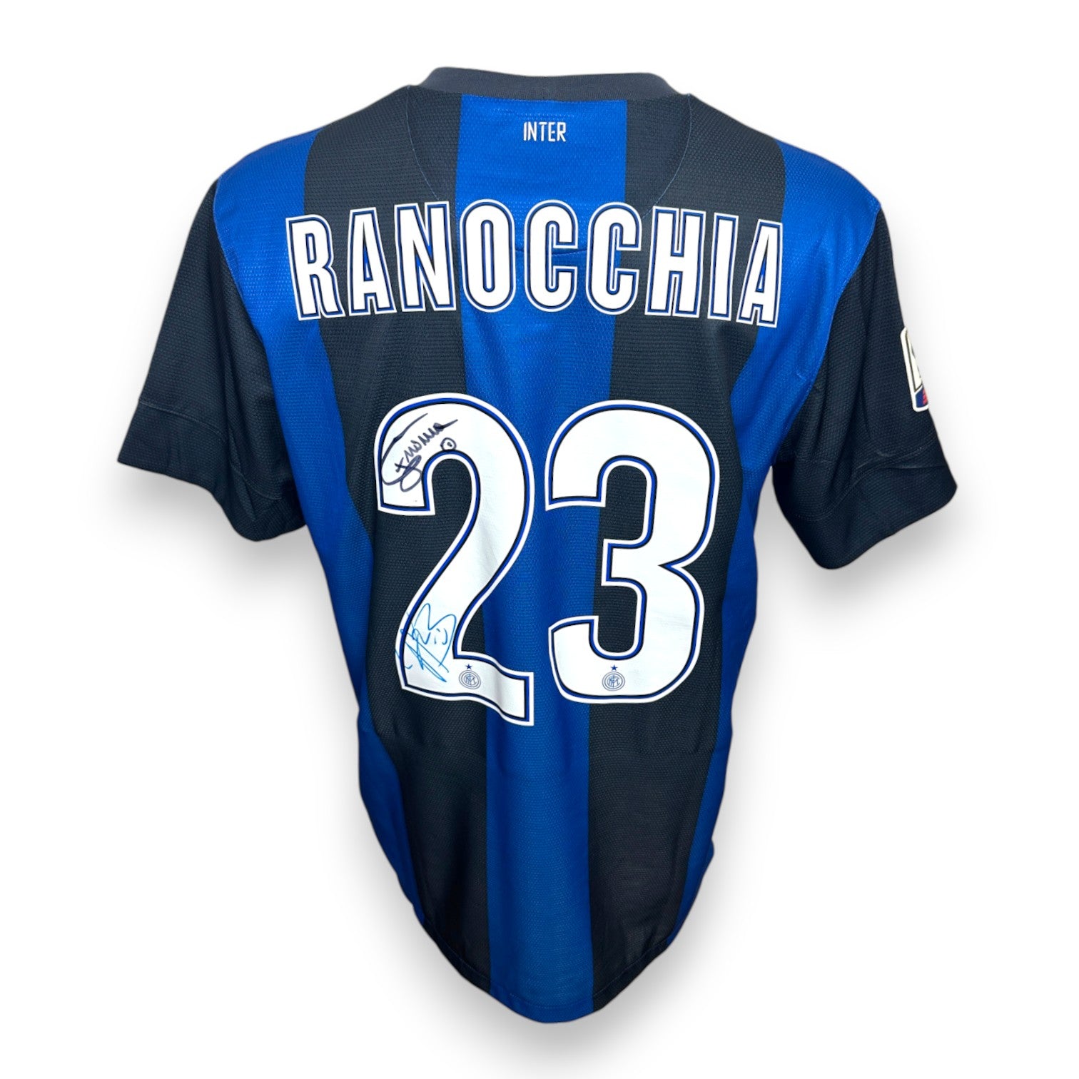 Retro maglia Inter Home 2012-13 nameset RANOCCHIA numero 23 con autografo originale