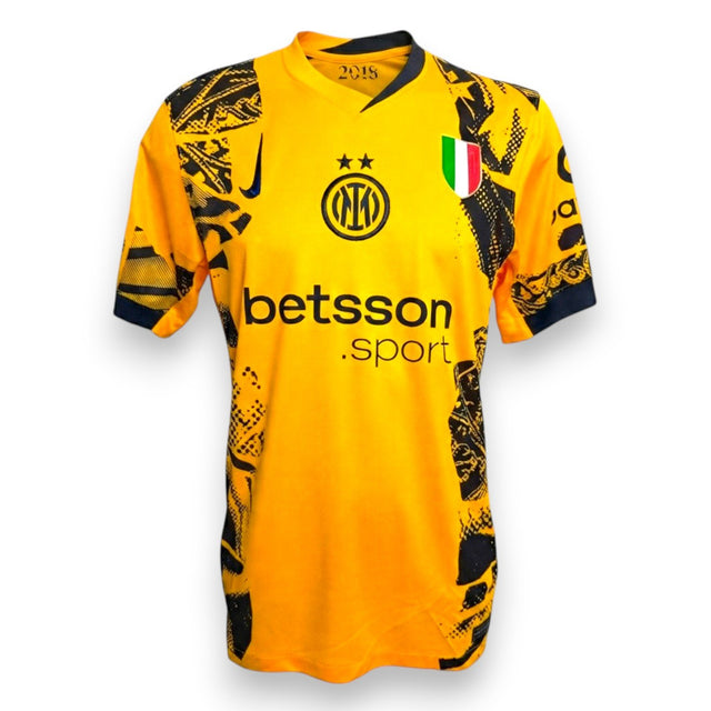 Maglia Inter Third 2024-25 University Gold Nike – sponsor Betsson – due stelle e Scudetto – taglia M – condizioni Excellent