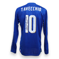Retro maglia Italia Euro 2016 numero 10 oro – nome Tavecchio autografo con dedica Carlo Tavecchio ex presidente FIGC