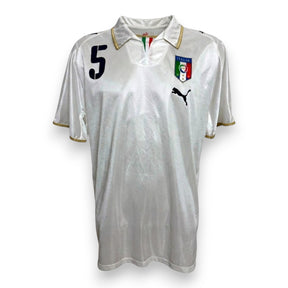 Maglia Italia Away 2008 Puma originale bianca e oro con numero 5 di Fabio Cannavaro – fronte