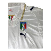 Stemma FIGC con quattro stelle e logo Puma blu – maglia Italia Away 2008 Store