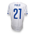 Retro maglia Italia Away 2014 Pirlo numero 21 bianca – Puma gessata blu – Nazionale