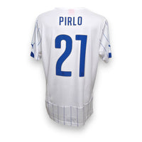 Retro maglia Italia Away 2014 Pirlo numero 21 bianca – Puma gessata blu – Nazionale