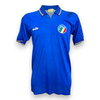 Maglia Italia Home 1988/90 Diadora originale Vintage con scudetto Italia FIGC – fronte con macchie scure sulla spalla