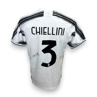 Retro maglia Juventus 2020-21 nameset CHIELLINI numero 3 con autografo originale a pennarello nero