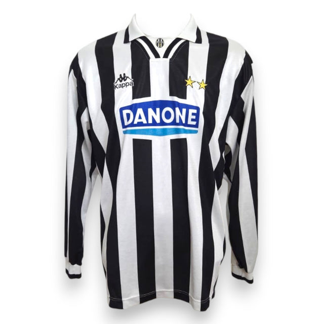 Maglia Juventus Home 1994-95 numero 10 Kappa – strisce bianconere sponsor Danone maniche lunghe – Vintage Serie A condizioni Excellent