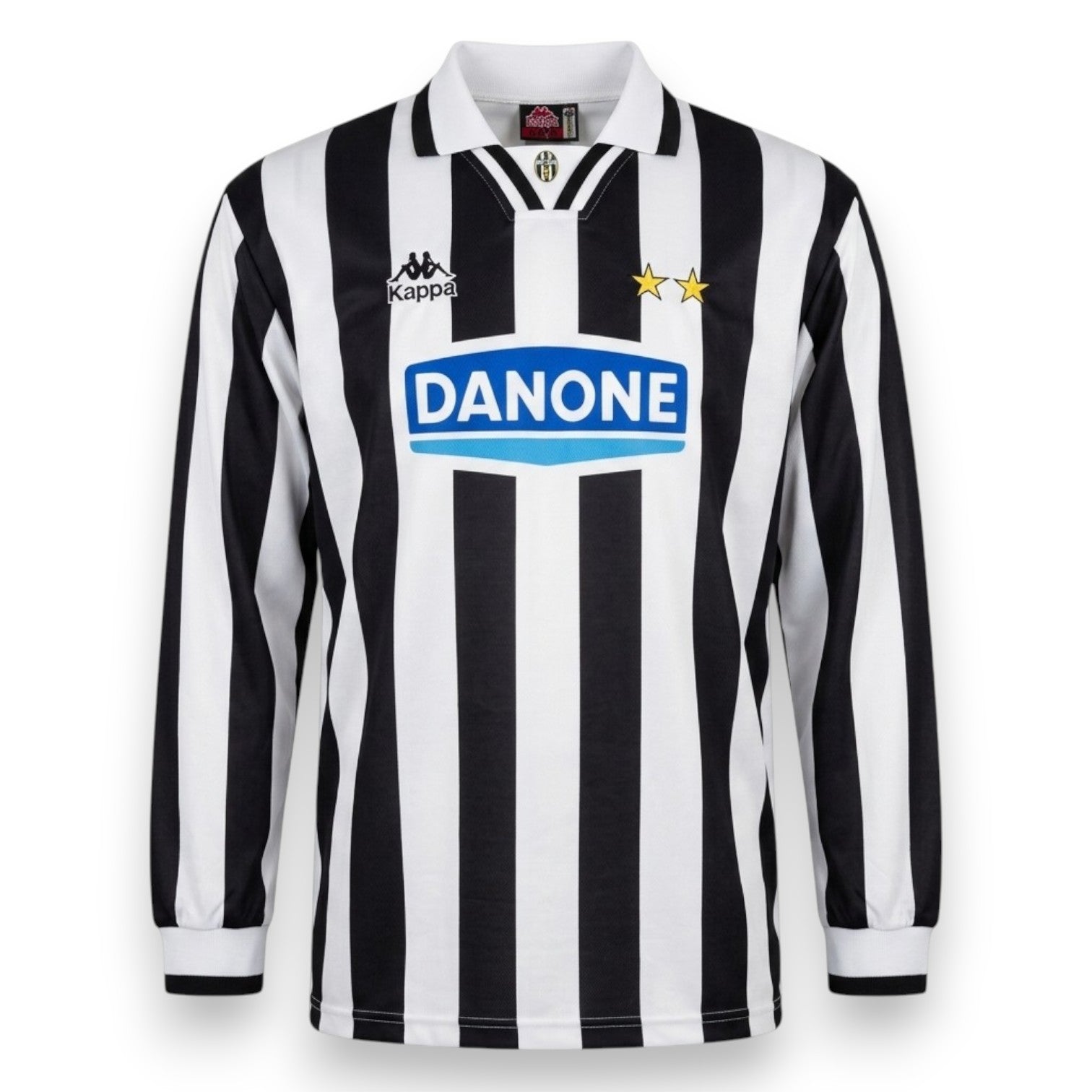 Maglia Juventus Home 1994-95 numero 10 Kappa – strisce bianconere sponsor Danone maniche lunghe – Vintage Serie A condizioni Excellent