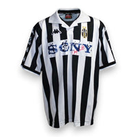 Maglia Juventus Home 1999/2000 Mirković Player Issued autografata fronte – Kappa strisce bianconere sponsor Sony due stelle scudetto colletto bianco