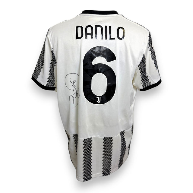 Retro maglia Juventus Home 2022-23 numero 6 DANILO con autografo originale a pennarello nero – COA incluso