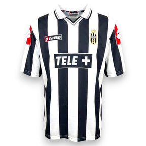 Maglia Juventus Home 2001-02 numero 10 Lotto – strisce bianconere sponsor TELE+ – Vintage Serie A condizioni Excellent