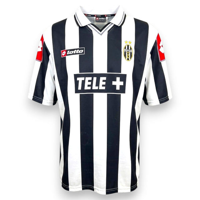 Maglia Juventus Home 2001-02 numero 10 Lotto – strisce bianconere sponsor TELE+ – Vintage Serie A condizioni Excellent