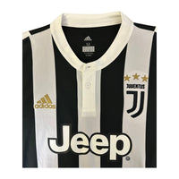 Dettaglio colletto e stemma Juventus maglia Home 2017-18 – Adidas Climacool – tre stelle oro