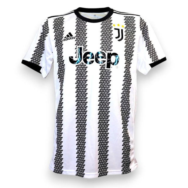 Maglia Juventus Home 2022-23 Dušan Vlahović autografata – Adidas pattern triangoli – sponsor Jeep – condizioni Excellent