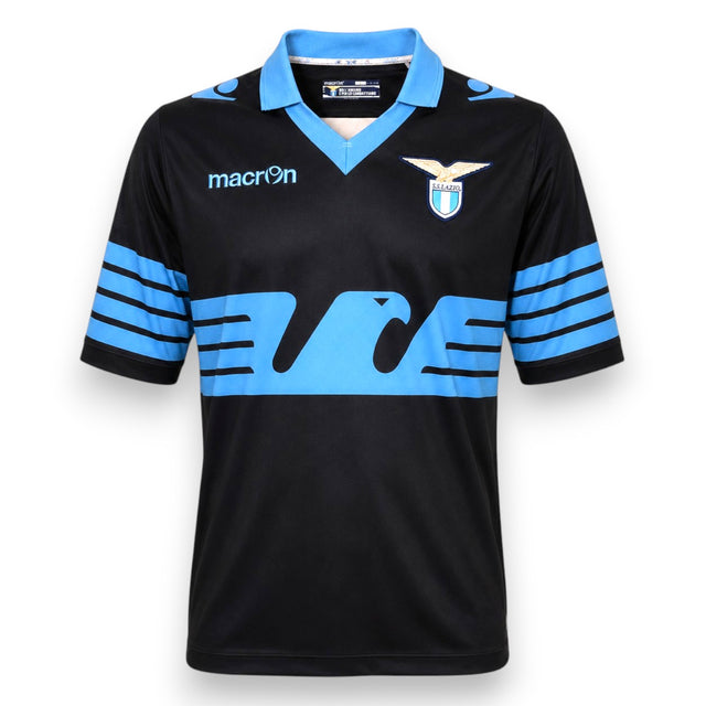 Maglia Lazio Away 2014-15 numero 11 Macron – nera con grafica aquila celeste colletto polo – Store Serie A