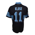 Retro maglia Lazio Away 2014-15 Klose numero 11 celeste – scritta SS Lazio 1900 – maglia Store nera Macron Serie A
