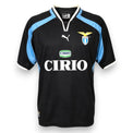 Maglia Lazio Away 2000-01 numero 11 Puma – nera sponsor Cirio inserti celesti colletto a V – Vintage Serie A