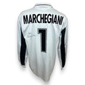 Retro maglia Lazio Portiere 1998-99 nameset MARCHEGIANI numero 1 con autografo originale