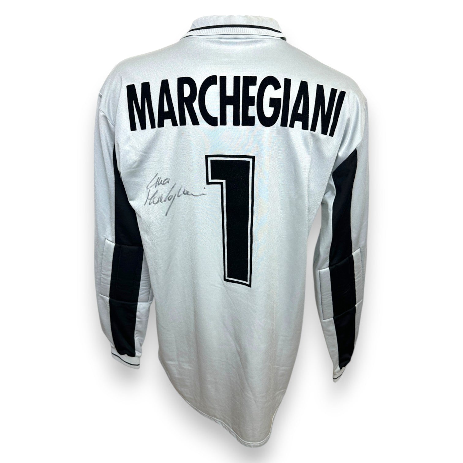 Retro maglia Lazio Portiere 1998-99 nameset MARCHEGIANI numero 1 con autografo originale