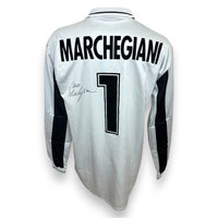 Retro maglia Lazio Portiere 1998-99 nameset MARCHEGIANI numero 1 con autografo originale