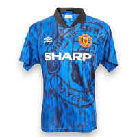 Maglia Manchester United Away 1992-93 Cantona numero 7 – Umbro – sponsor Sharp design blu snakeskin – taglia M condizioni Excellent vintage