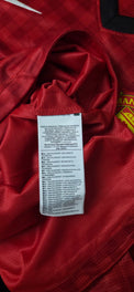 Dettaglio etichetta interna maglia Manchester United 2012-13 Nike – 100% poliestere Made in Indonesia Dri-FIT