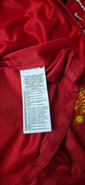 Dettaglio etichetta interna maglia Manchester United 2012-13 Nike – 100% poliestere Made in Indonesia Dri-FIT