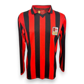 Maglia AC Milan Retro Style 125° Anniversario manica lunga – righe rossonere – toppa heritage Milan Foot Ball and Cricket Club