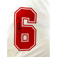 Autografo originale di Franco Baresi a pennarello nero sul numero 6 della maglia Milan