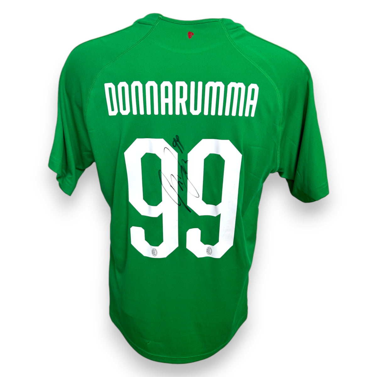 Retro maglia Milan Portiere 2018-19 nameset DONNARUMMA numero 99 con autografo originale a pennarello nero