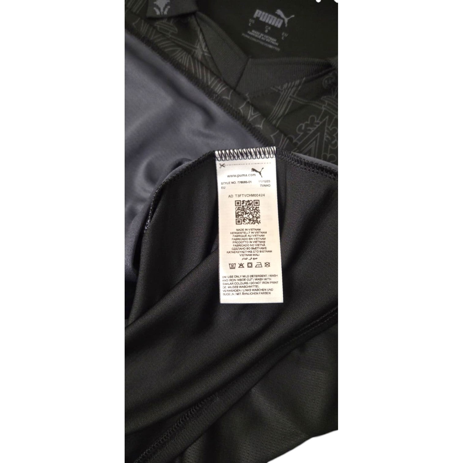 Etichetta interna maglia Milan Fourth 2023-24 Puma – taglia L – Made in Vietnam – style 778086-01
