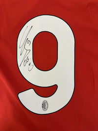 Autografo originale Olivier Giroud sul numero 9 maglia AC Milan Home 2024-25