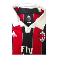 Dettaglio colletto polo e stemma AC Milan maglia Home 2012-13 Adidas – Made in Thailand taglia L scudo ACM 1899