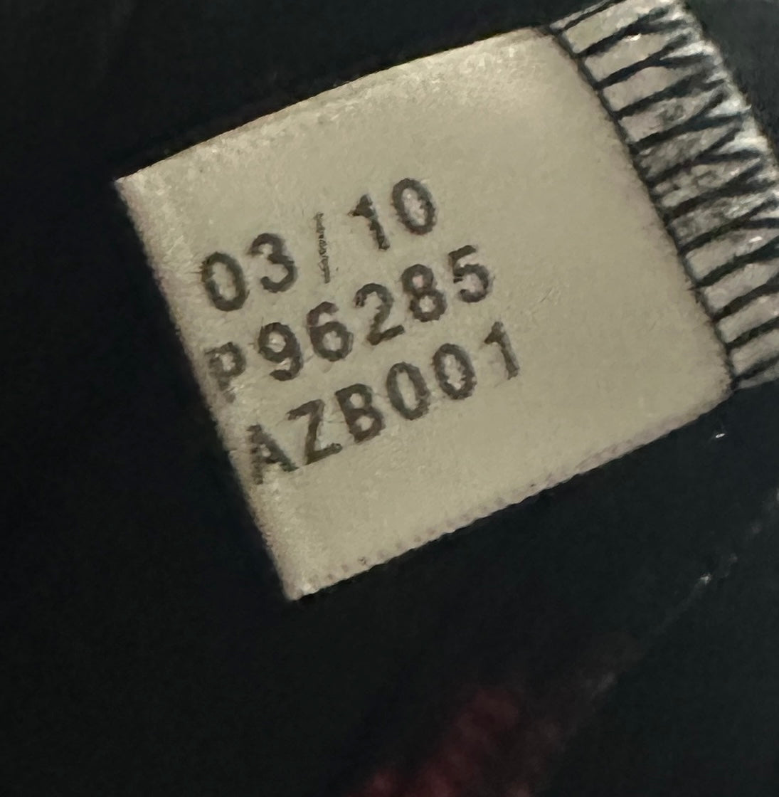 Codice prodotto Adidas P96285 maglia Milan 2010-11 Player Issued – data produzione 03/10