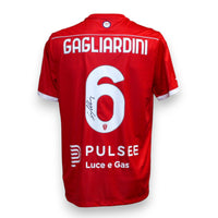 Retro maglia AC Monza Home 2023/24 numero 6 Gagliardini autografato – sponsor Pulsee Luce e Gas Lotto rossa