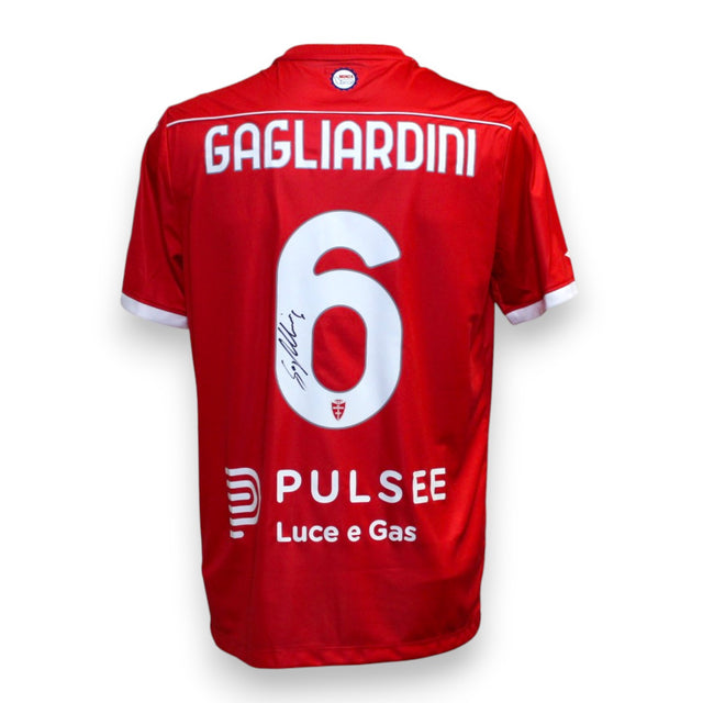 Retro maglia AC Monza Home 2023/24 numero 6 Gagliardini autografato – sponsor Pulsee Luce e Gas Lotto rossa