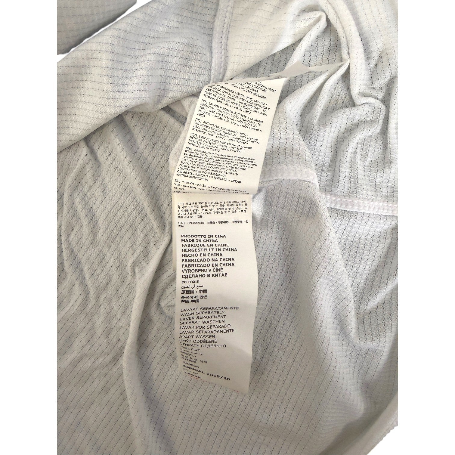 Etichetta produzione Kappa Made in China Season Annual 2019/20 maglia Napoli Player Issued José Callejón – fornitura ufficiale squadra
