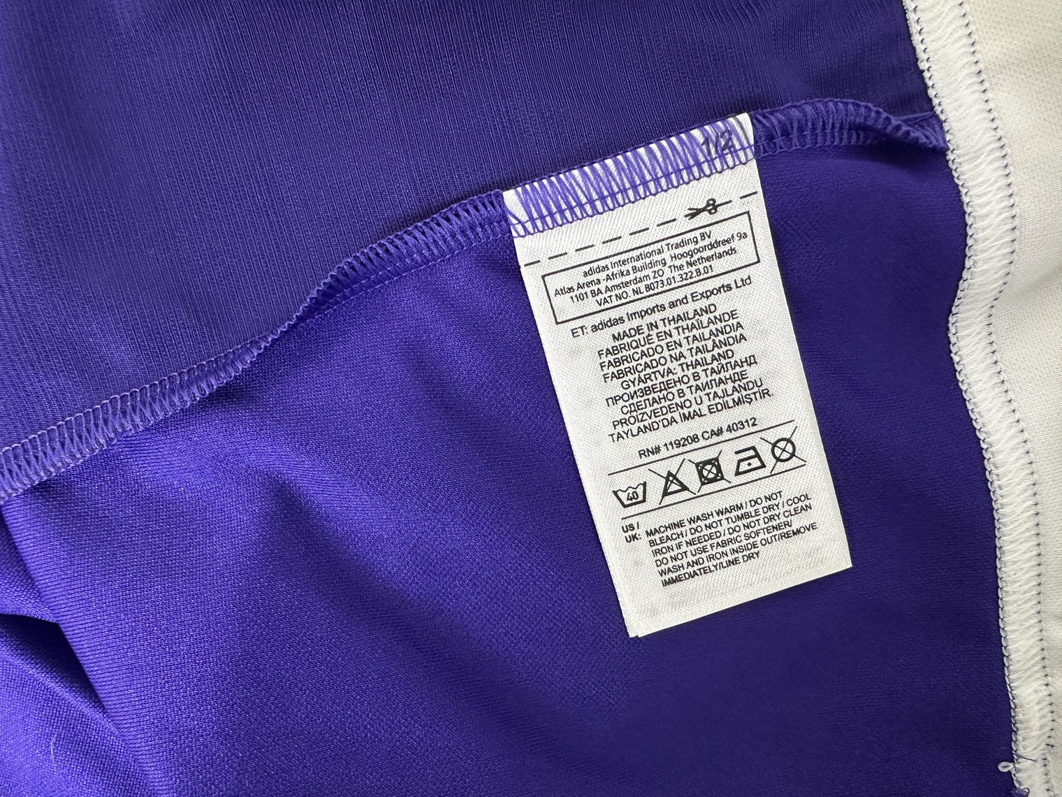 Etichetta interna maglia Orlando City Adidas – Made in Thailand – taglia L